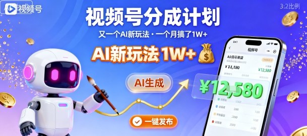 视频号分成计划：又一个AI新玩法，一个月搞了1W+，纯AI生成，一键发布即可-洛柒笔记