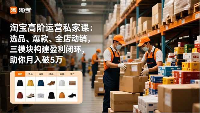 （16934期）淘宝高阶运营私家课：选品、爆款、全店动销，三模块构建盈利闭环，助你月入破5万（更新12月）-洛柒笔记
