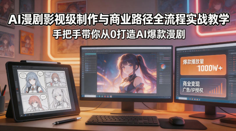 AI漫剧影视级制作与商业路径全流程实战教学，手带你从0打造AI爆款漫剧-洛柒笔记
