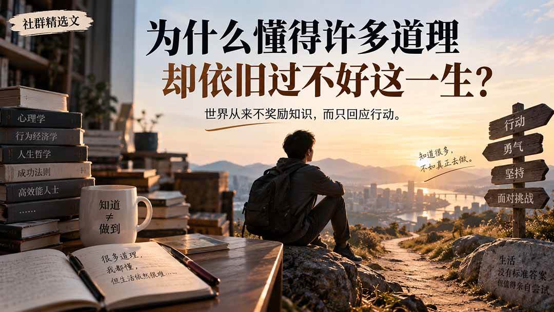（20462期）社群精选文：为什么懂得许多道理却依旧过不好这一生？-洛柒笔记