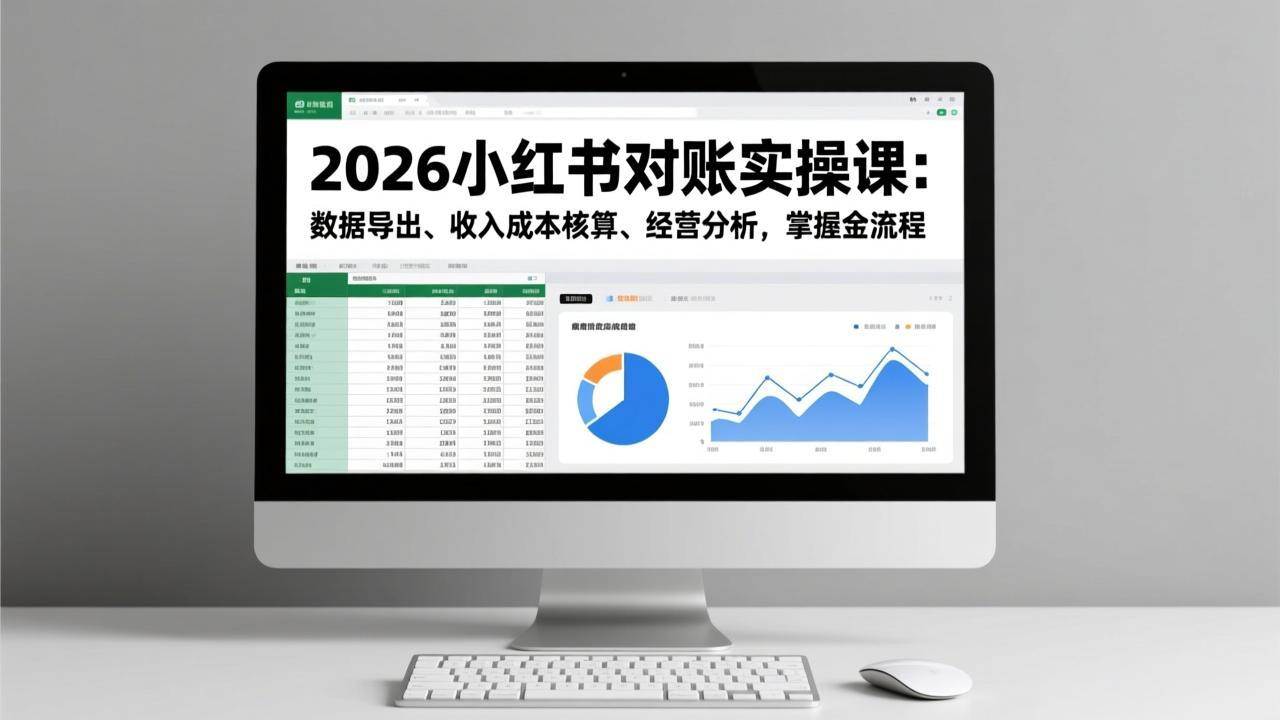 （17071期）2026小红书对账实操课：数据导出、收入成本核算、经营分析，掌握全流程-洛柒笔记