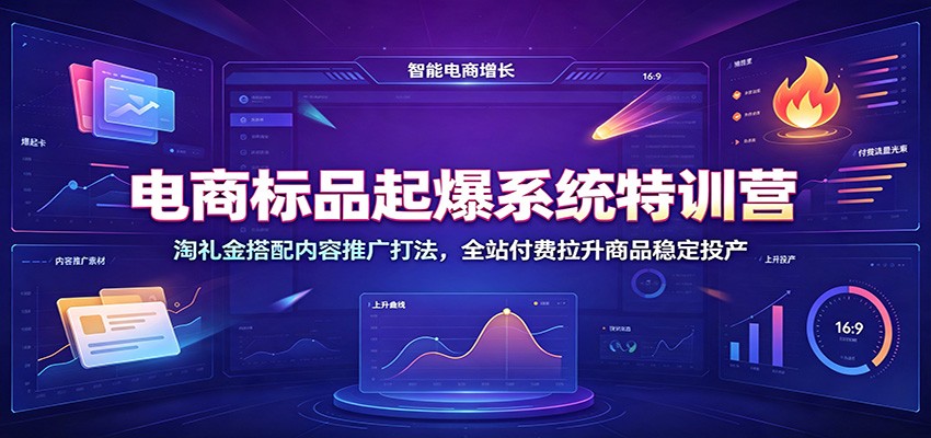 电商标品起爆系统特训营：淘礼金搭配内容推广打法，全站付费拉升商品稳定投产-洛柒笔记