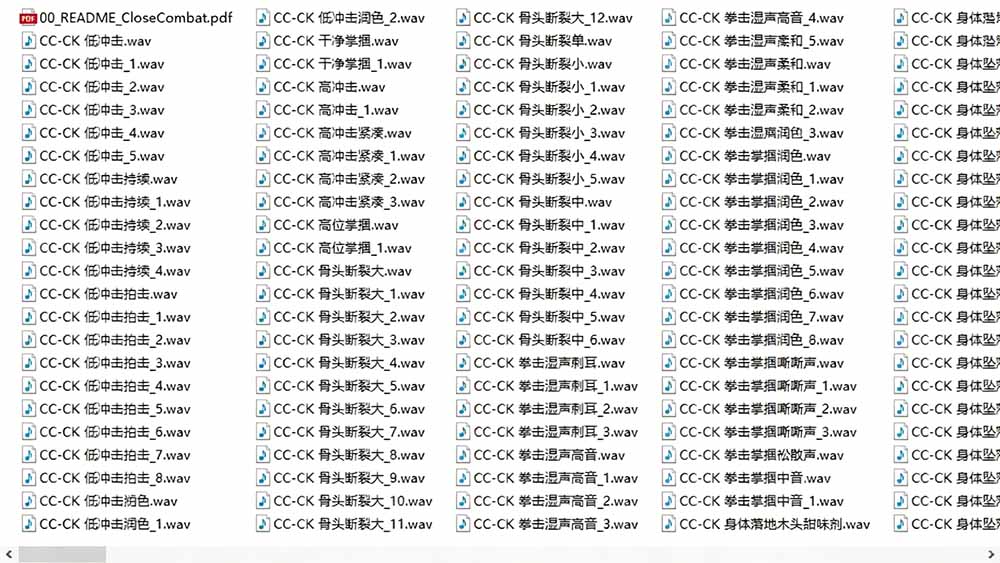 宝藏级别音效！2828种近身搏斗拳打脚踢音效素材，全部中文分类，免解压使用 Close Combat