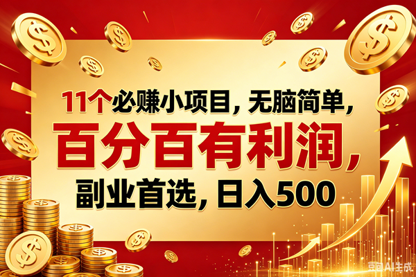 （18851期）11个必赚的小项目，百分百赚元子，无脑简单，副业首选，日入500+-洛柒笔记