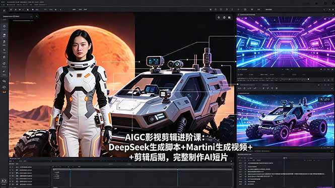 （18475期）AIGC影视剪辑进阶课：DeepSeek生成脚本+Martini生成视频+剪辑后期，完整制作AI短片-洛柒笔记
