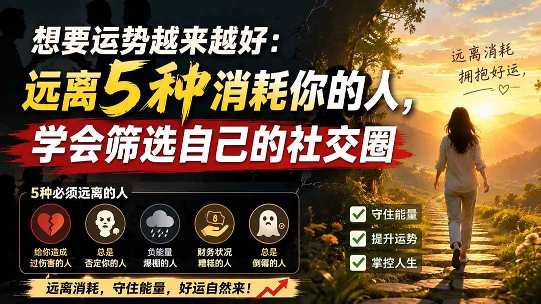 （19965期）付费文章：想要运势越来越好：远离5种消耗你的人，学会筛选自己的社交圈-洛柒笔记