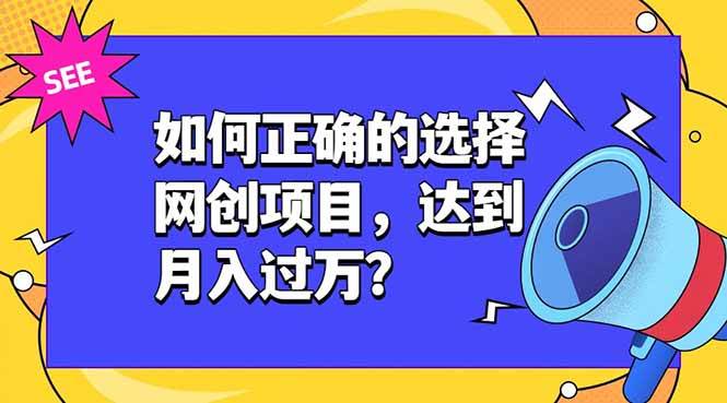 （19176期）如何正确的选择网创项目，达到月入过万？，本课程教你正确选择项目。-洛柒笔记
