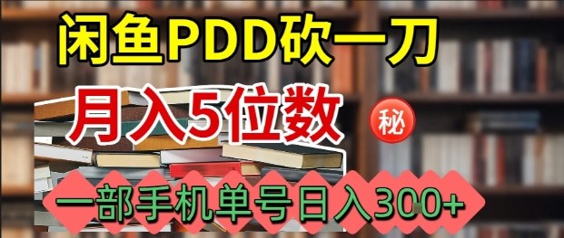 闲鱼PDD砍一刀，一部手机就可以操作，单号日入3张-洛柒笔记