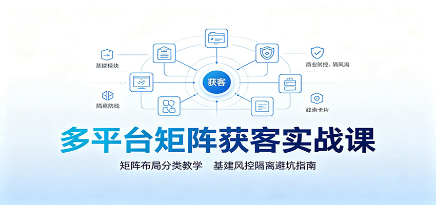 多平台矩阵获客实战课：矩阵布局分类教学，基建风控隔离避坑指南-洛柒笔记