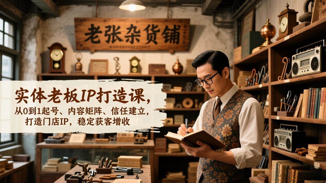（17064期）实体老板IP打造课，从0到1起号、内容矩阵、信任建立，打造门店IP，稳定获客增收-洛柒笔记