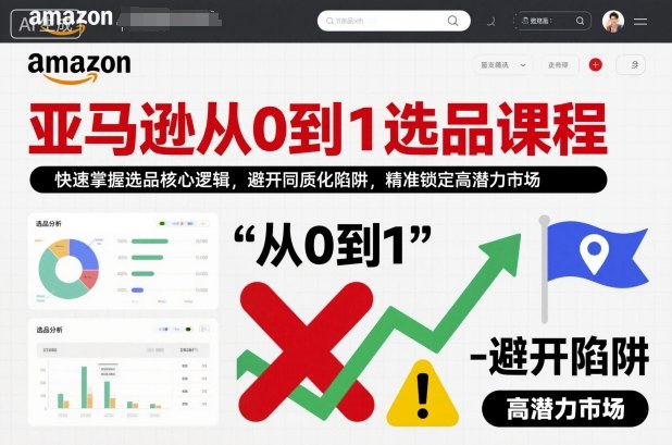亚马逊从0到1选品课程，快速掌握选品核心逻辑，避开同质化陷阱，精准锁定高潜力市场（更新）-洛柒笔记