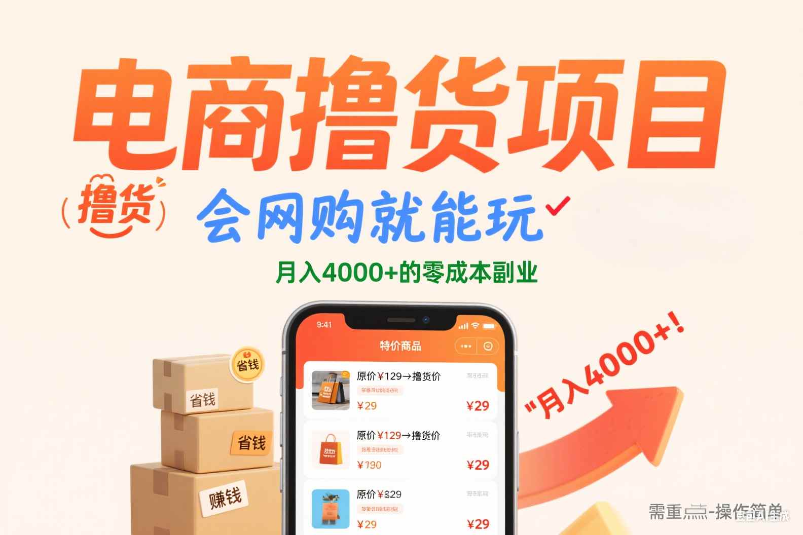 电商撸货项目，会网购就能玩，月入4000+的零成本副业-洛柒笔记