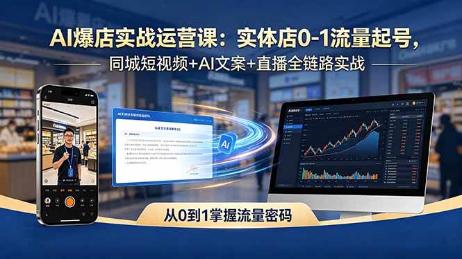 （18451期）AI爆店实战运营课：实体店0-1流量起号，同城短视频+AI文案+直播全链路实战-洛柒笔记