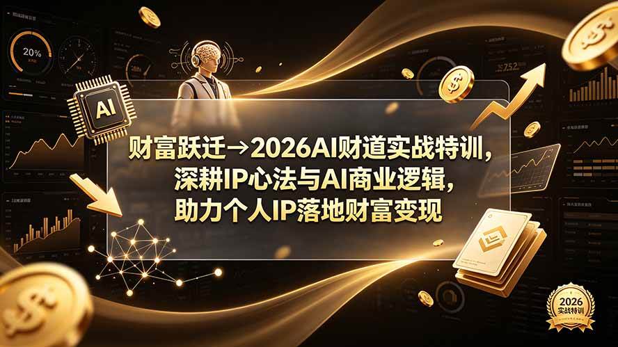 （19547期）财富跃迁→2026AI财道实战特训，深耕IP心法与AI商业逻辑，助力个人IP落地财富变现-洛柒笔记