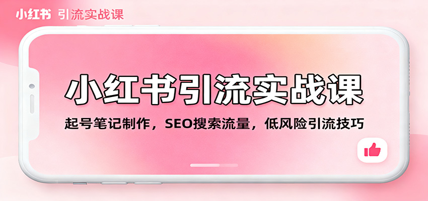 小红书引流实战课：起号笔记制作，SEO搜索流量，低风险引流技巧-洛柒笔记