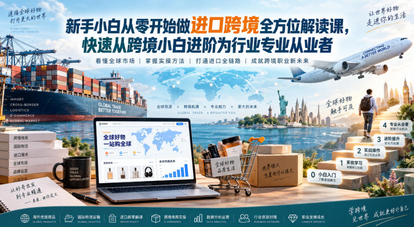 新手小白从零开始做进口跨境全方位解读课，快速从跨境小白进阶为行业专业从业者-洛柒笔记