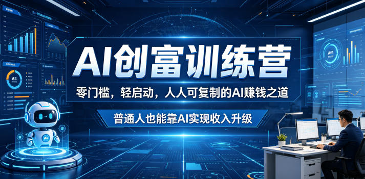 AI创富训练营，零门槛，轻启动，人人可复制的AI賺钱之道，普通人也能靠AI实现收入升级-洛柒笔记