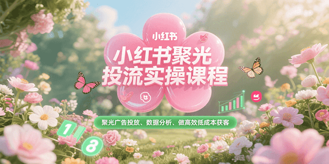 小红书聚光投流实操课程，聚光广告投放、数据分析、做高效低成本获客-洛柒笔记