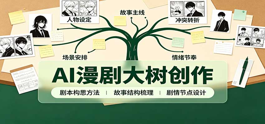AI漫剧大树创作：剧本构思课程讲解，软件插件配置，配套工具资料完整梳理-洛柒笔记