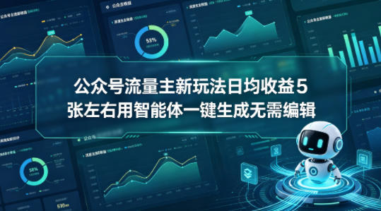 公众号流量主新玩法日均收益5张左右用智能体一键生成无需编辑-洛柒笔记