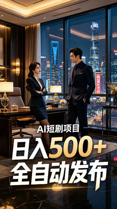 快手AI短剧自动发布，矩阵批量运营变现，轻资产副业项目，日入500+-洛柒笔记