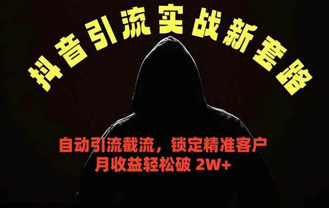 抖音引流实战新套路，挂机自动引流截流精准锁定客户，月收益破 2W+-洛柒笔记