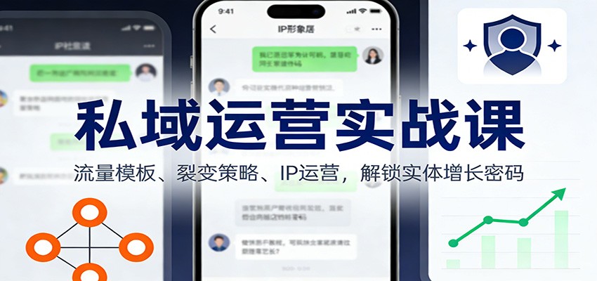 私域运营实战课：流量模板、裂变策略、 IP运营，解锁实体增长密码-洛柒笔记