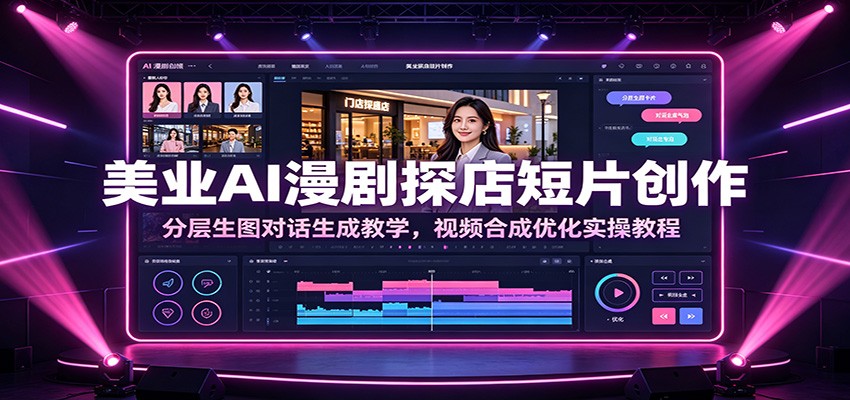 美业AI漫剧探店短片创作：分层生图对话生成教学，视频合成优化实操教程-洛柒笔记