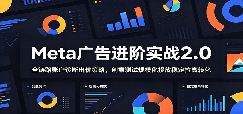 Meta广告进阶实战2.0：全链路账户诊断出价策略，创意测试规模化投放稳定拉高转化-洛柒笔记