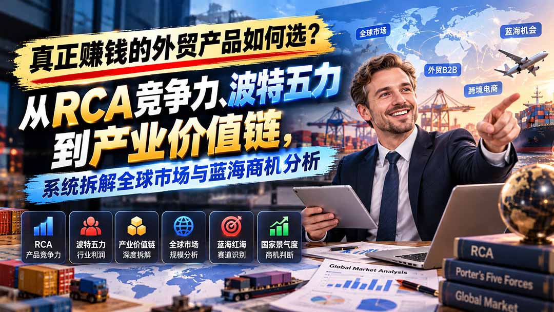 真正赚钱的外贸B2B产品如何选？从RCA竞争力、波特五力到产业价值链，系统拆解全球市场与蓝海商机分析-洛柒笔记