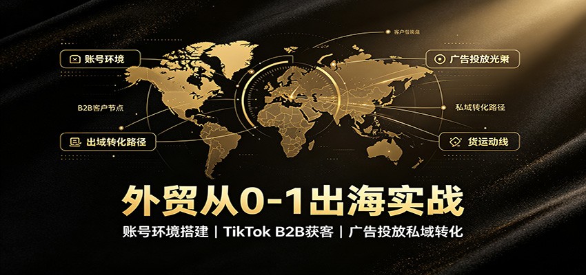 外贸从0-1出海实战：账号环境搭建，TikTok B2B获客，广告投放私域转化-洛柒笔记