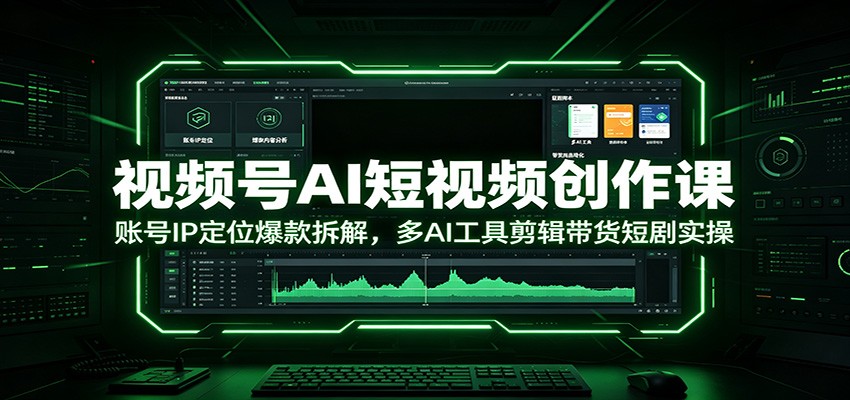 视频号AI短视频创作课：账号IP定位爆款拆解，多AI工具剪辑带货短剧实操-洛柒笔记