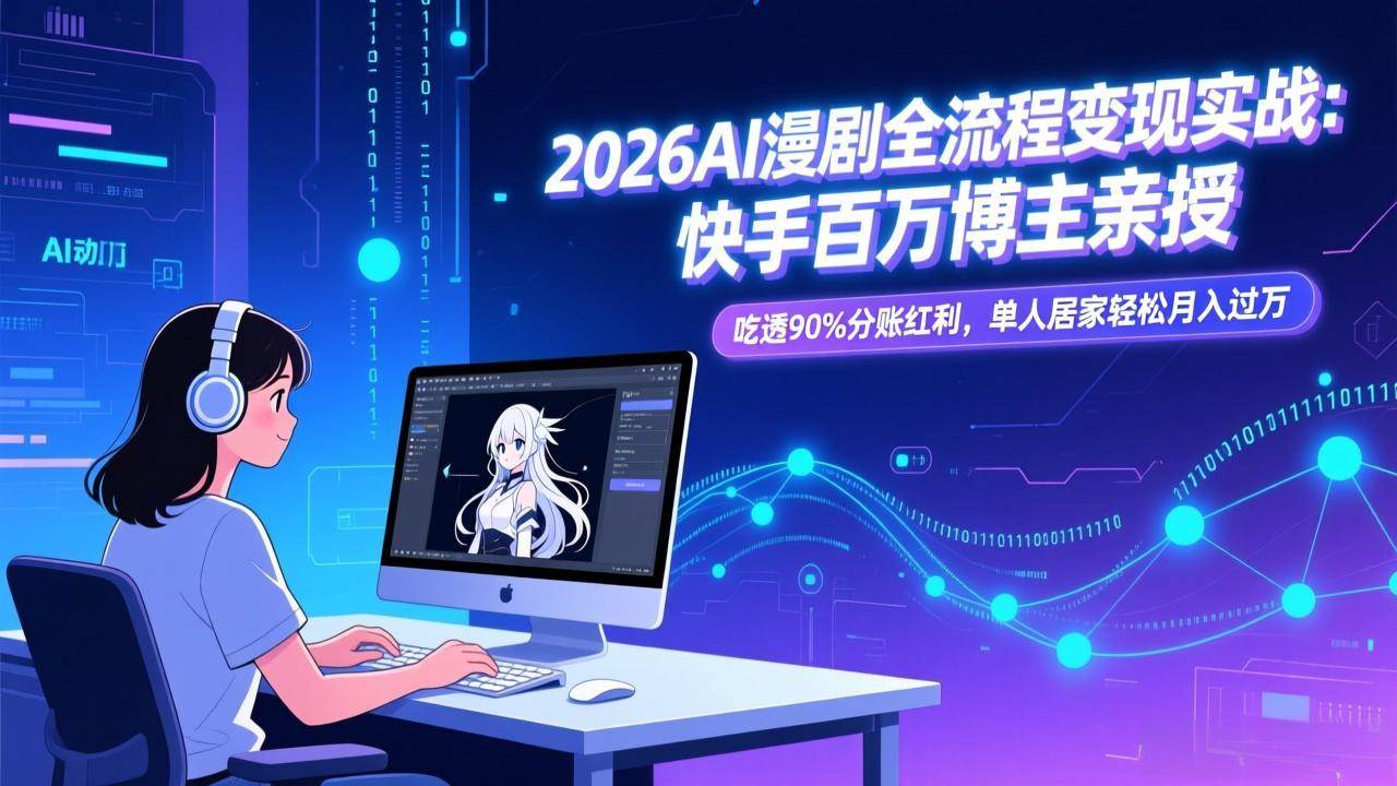 （17266期）2026AI漫剧全流程变现实战：快手百万博主亲授，吃透90%分账红利，单人居家轻松月入过万-洛柒笔记