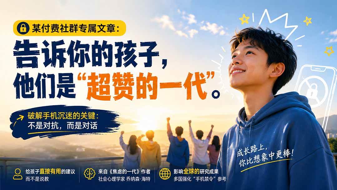 （20222期）某付费社群专属文章：告诉你的孩子，他们是“超赞的一代”。-洛柒笔记