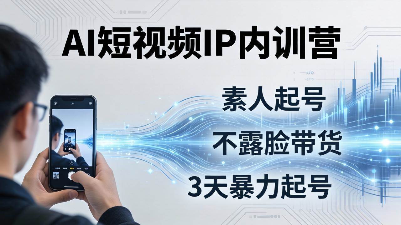 （19208期）2026AI短视频IP内训营-更新：从素人起号到不露脸带货，3天暴力起号全流程拆解-洛柒笔记