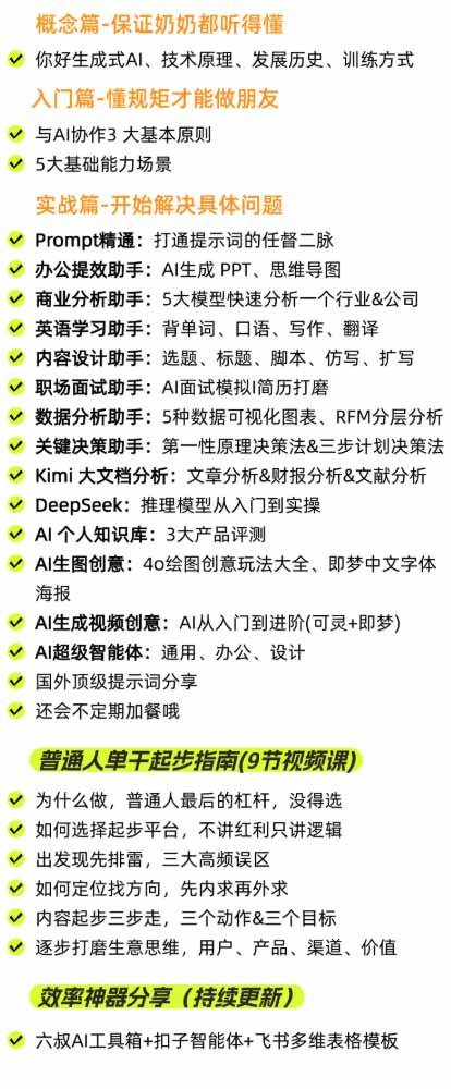 （20149期）AI私教实战课-更新8月：从提示词、智能体到内容生产与流量获客，系统打造AI时代超级个体核心能力-洛柒笔记