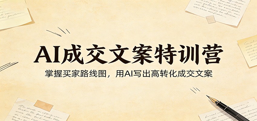 AI成交文案特训营：掌握买家路线图，用AI写出高转化成交文案-洛柒笔记