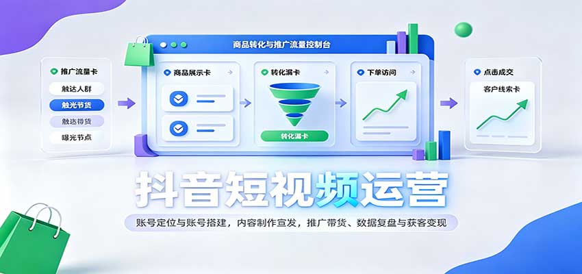 抖音短视频运营：账号定位与账号搭建，内容制作宣发，推广带货、数据复盘与获客变现-洛柒笔记