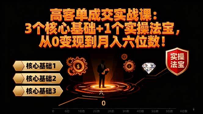 （16443期）高 客单成交实战课：3个核心基础+1个实操法宝，从0变现到月入六位数！-洛柒笔记