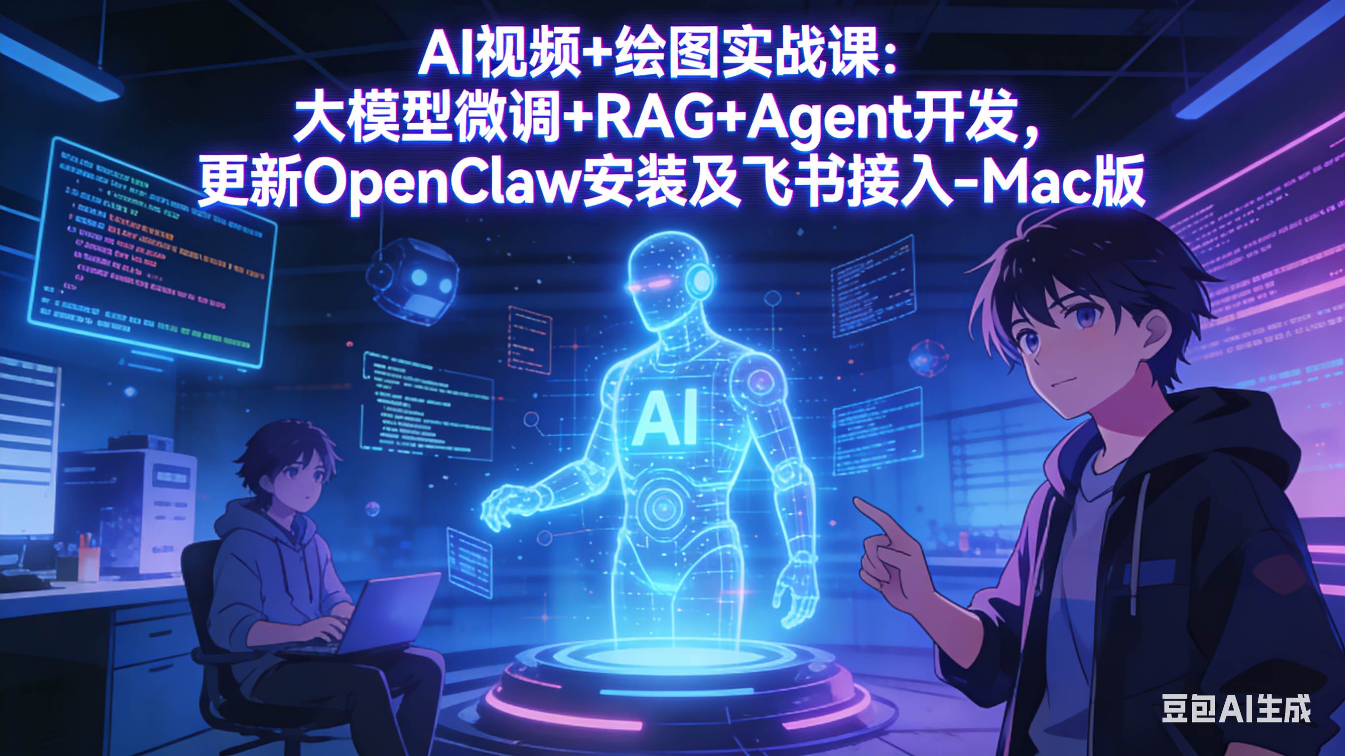 图片[1]-（17594期）AI视频+绘图实战课：大模型微调+RAG+Agent开发，更新OpenClaw安装及飞书接入-Mac版-洛柒笔记