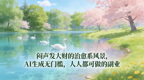 闷声发大财的治愈系风景，AI生成无门槛，人人都可做的副业-洛柒笔记