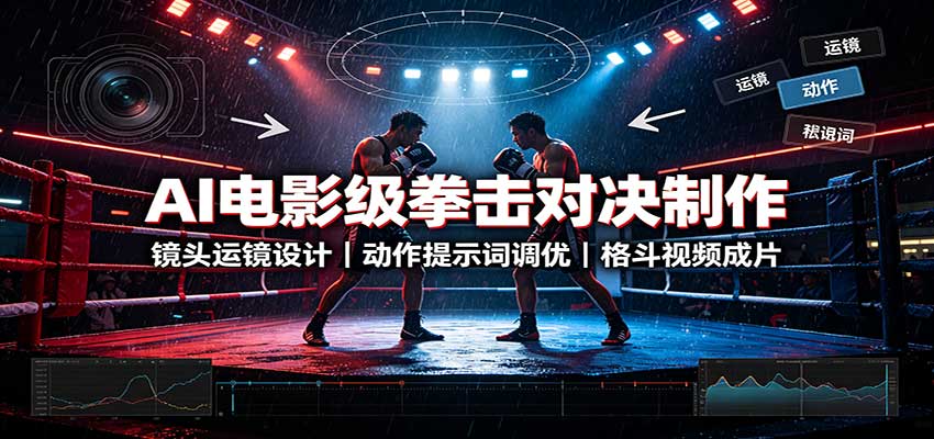 AI电影级拳击对决制作：镜头运镜设计，动作提示词调优，格斗视频成片-洛柒笔记