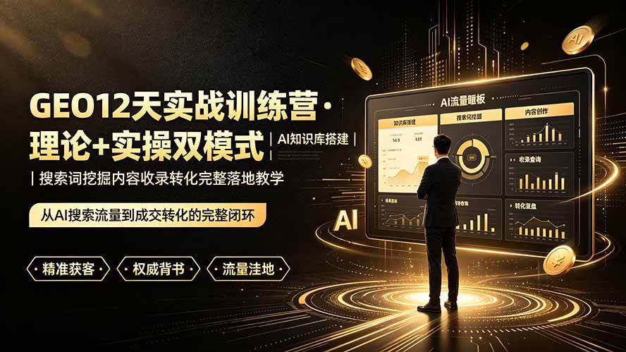 （19277期）GEO12天实战训练营·理论+实操双模式｜AI知识库搭建｜搜索词挖掘内容收录转化完整落地教学-洛柒笔记