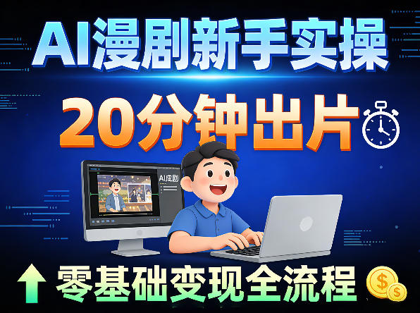AI漫剧新手实操：20分钟出片不崩人设，零基础涨粉变现全流程-洛柒笔记