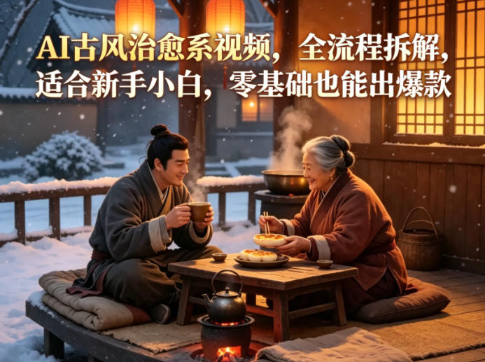 AI古风治愈系视频，全流程拆解，适合新手小白，零基础也能出爆款-洛柒笔记