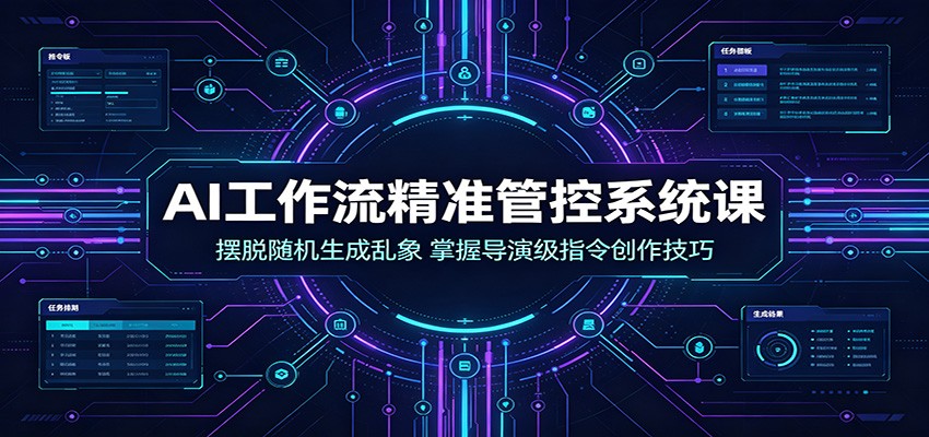 AI工作流精准管控系统课：摆脱随机生成乱象，掌握导演级指令创作技巧-洛柒笔记