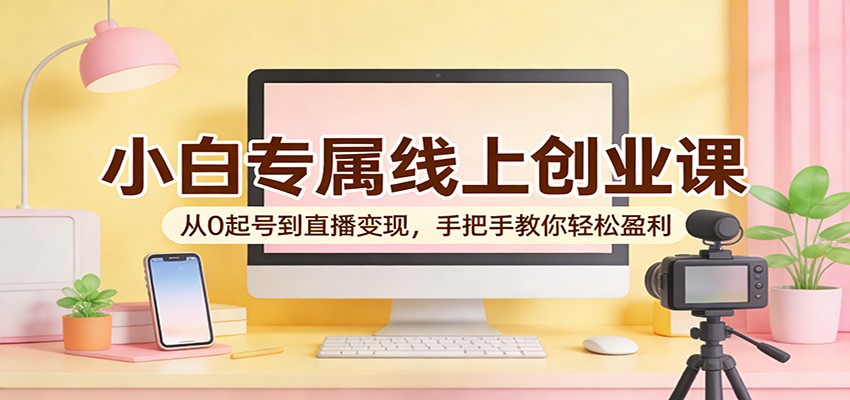 小白专属线上创业课：从0起号到直播变现，手把手教你轻松盈利-洛柒笔记