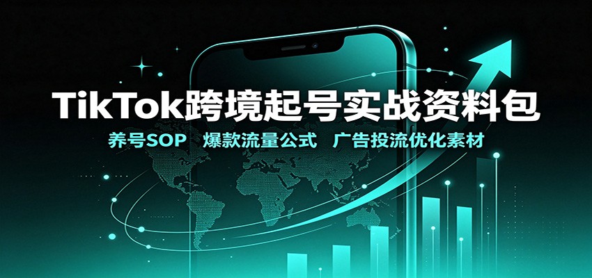 TikTok跨境起号实战资料包：养号SOP，爆款流量公式，广告投流优化素材-洛柒笔记