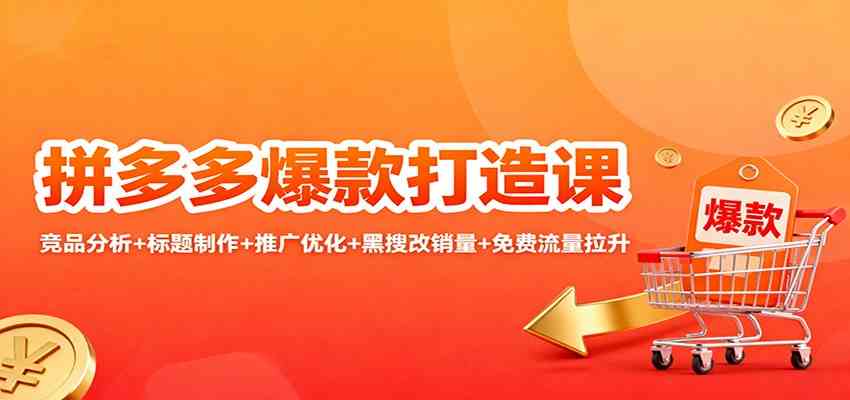 拼多多爆款打造课：竞品分析+标题制作+推广优化+黑搜改销量+免费流量拉升-洛柒笔记