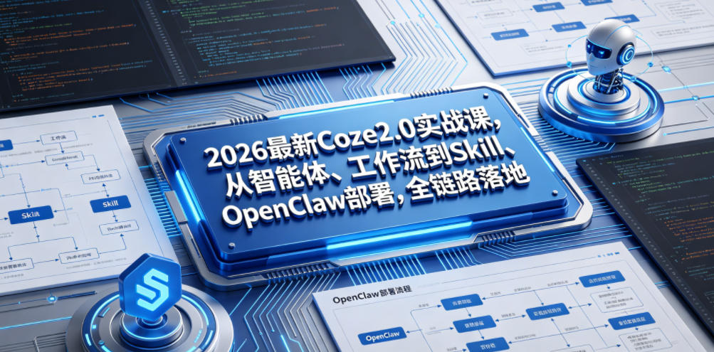 2026最新Coze2.0实战课，从智能体、工作流到Skill、OpenClaw部署，全链路落地-洛柒笔记